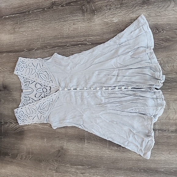 Free People Sleeveless Button Down Guaze Tunic Top Mini Dress - Picture 2 of 8